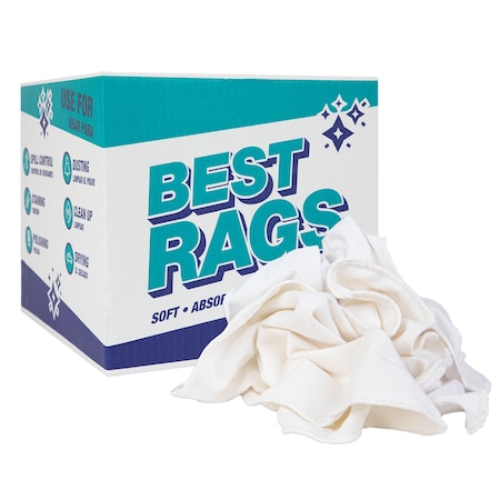 Monarch RW80 Flannel Reclaimed Rags White - 10lb Box R-W80-10